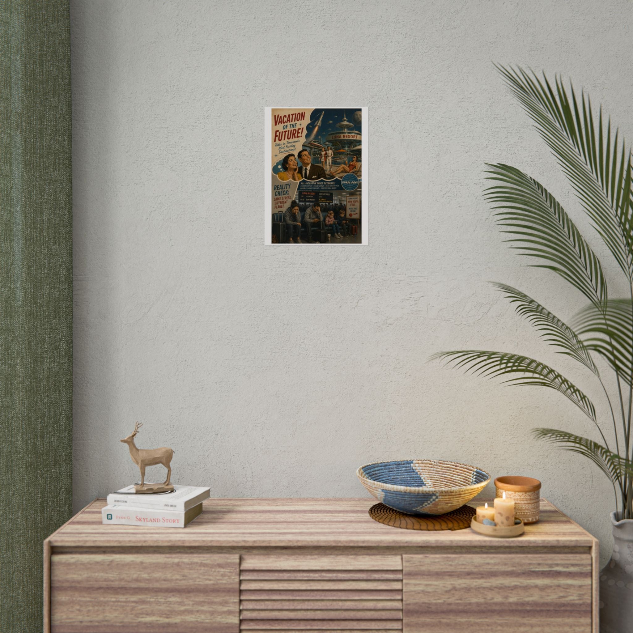 Vacation of the Future Retro Travel Poster – Rolled Wall Art